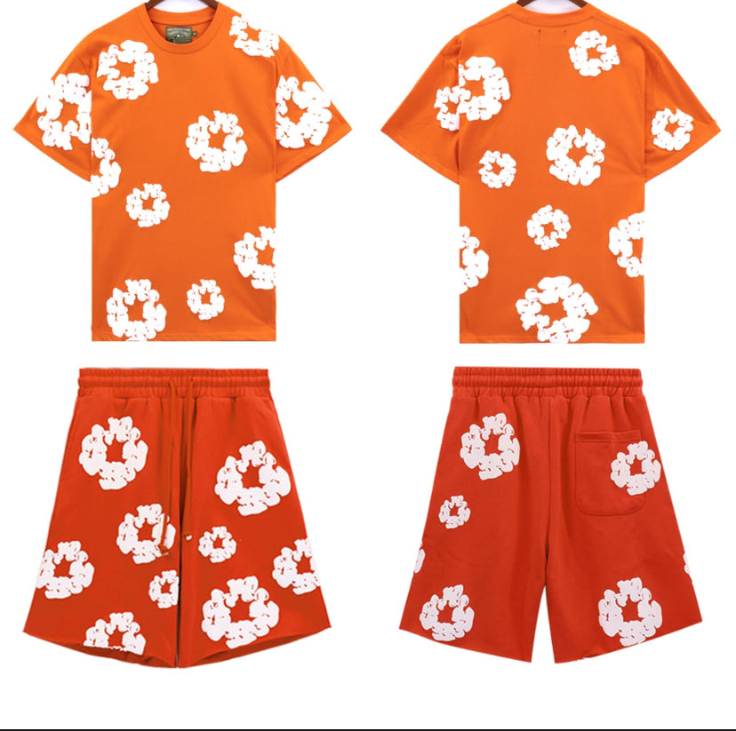 Denim Tears Orange/Shorts Set